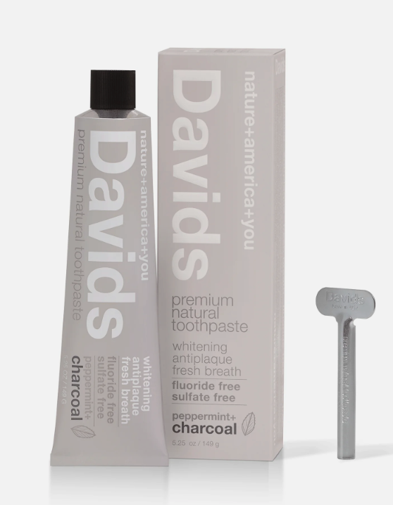 Davids Natural Toothpaste Peppermint+Charcoal 5.25oz