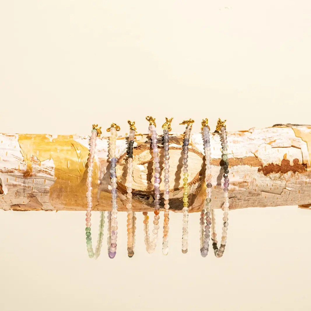 Ombré Crystal Gemstone Stacking Bracelets